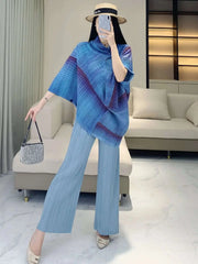 Luxury Travel Plissé Poncho Top