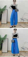 Travel Pleated Wide-Leg Pants