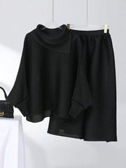 Tokyo Pleated High Neck Top & Pull-On Trousers Set