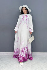 HEYFANCYSTYLE Royal White Orchid Maxi Dress