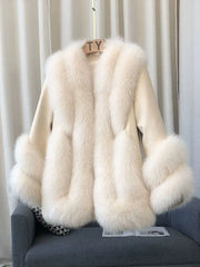 Genuine Fox Fur & Leather Jacket