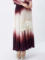 Luxury Travel Ombre Plissé Skirt