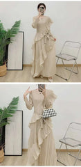 Luxury Plissé Waterfall Dress
