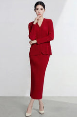 Luxury Pleated Formal Skirt Set