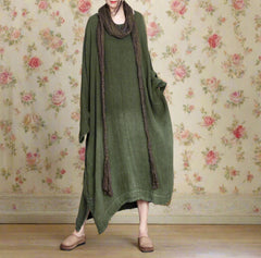 Luxury Boho Genuine Linen Dress