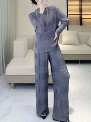 Luxury Pleated Ribbed 2-Piece