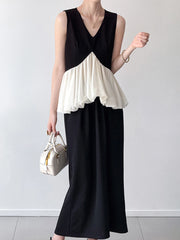 Luxury Peplum Top & Long Skirt Set