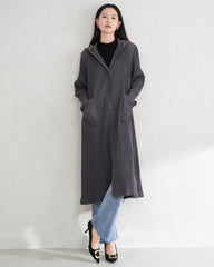 Luxury Hooded Pleated Coat