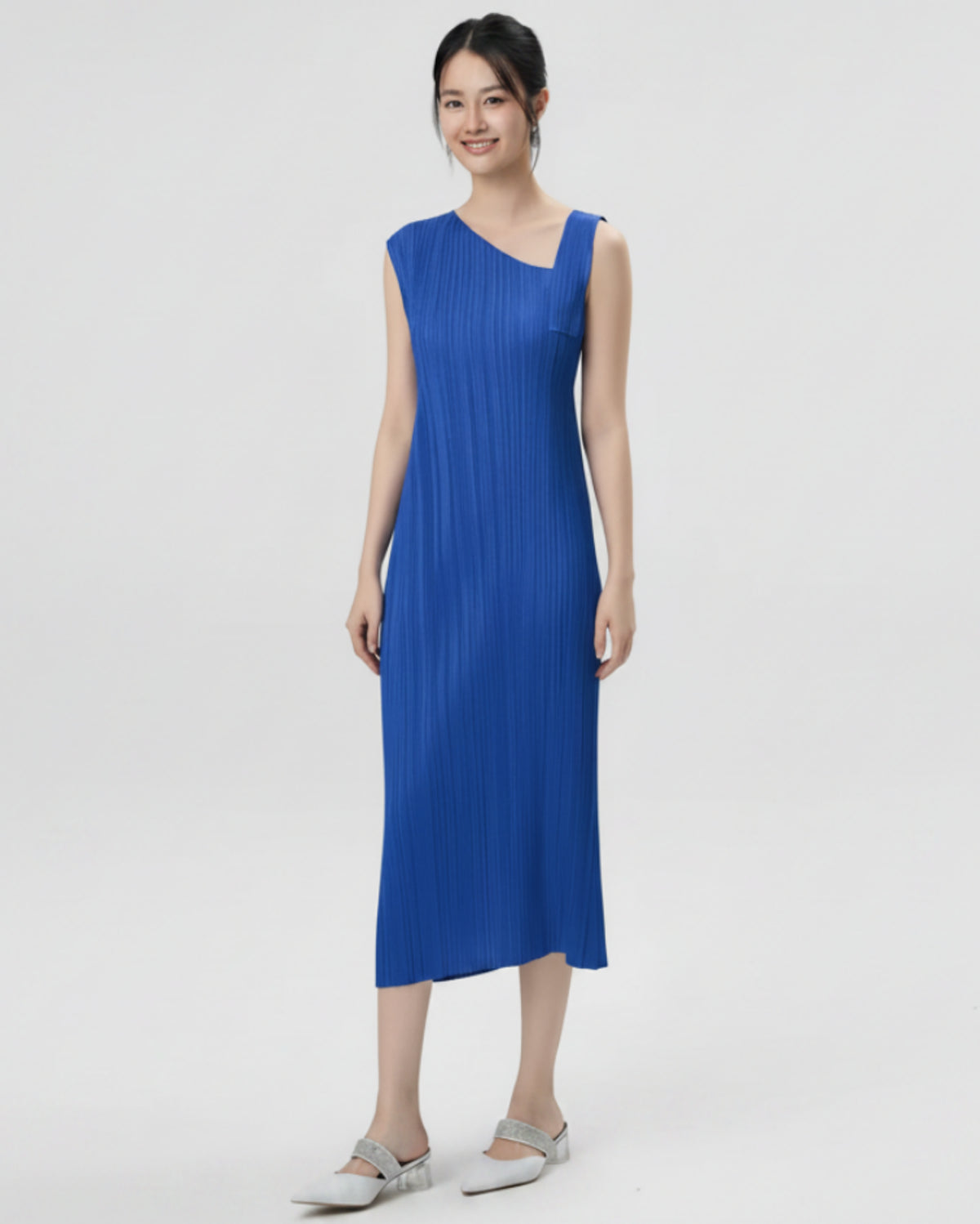 Luxury Asymmetric Pleated Dress