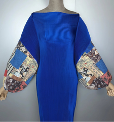 Luxe Plissé Kaftan Dress