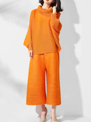 Truly Plissé Wide Leg Pant Set
