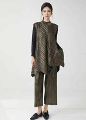 Luxury Formal Metallic Pleats Set