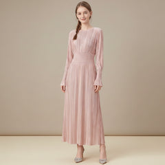 Luxury Pleated Metallic Dress