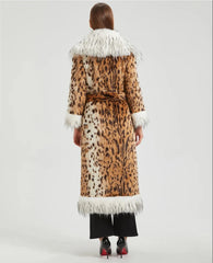 Women's Elegant Faux Mink Fur Extra Long Coat