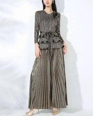 Luxury Formal Pleated Pants Set