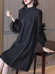 Elegant Plissé Ruffle Dress
