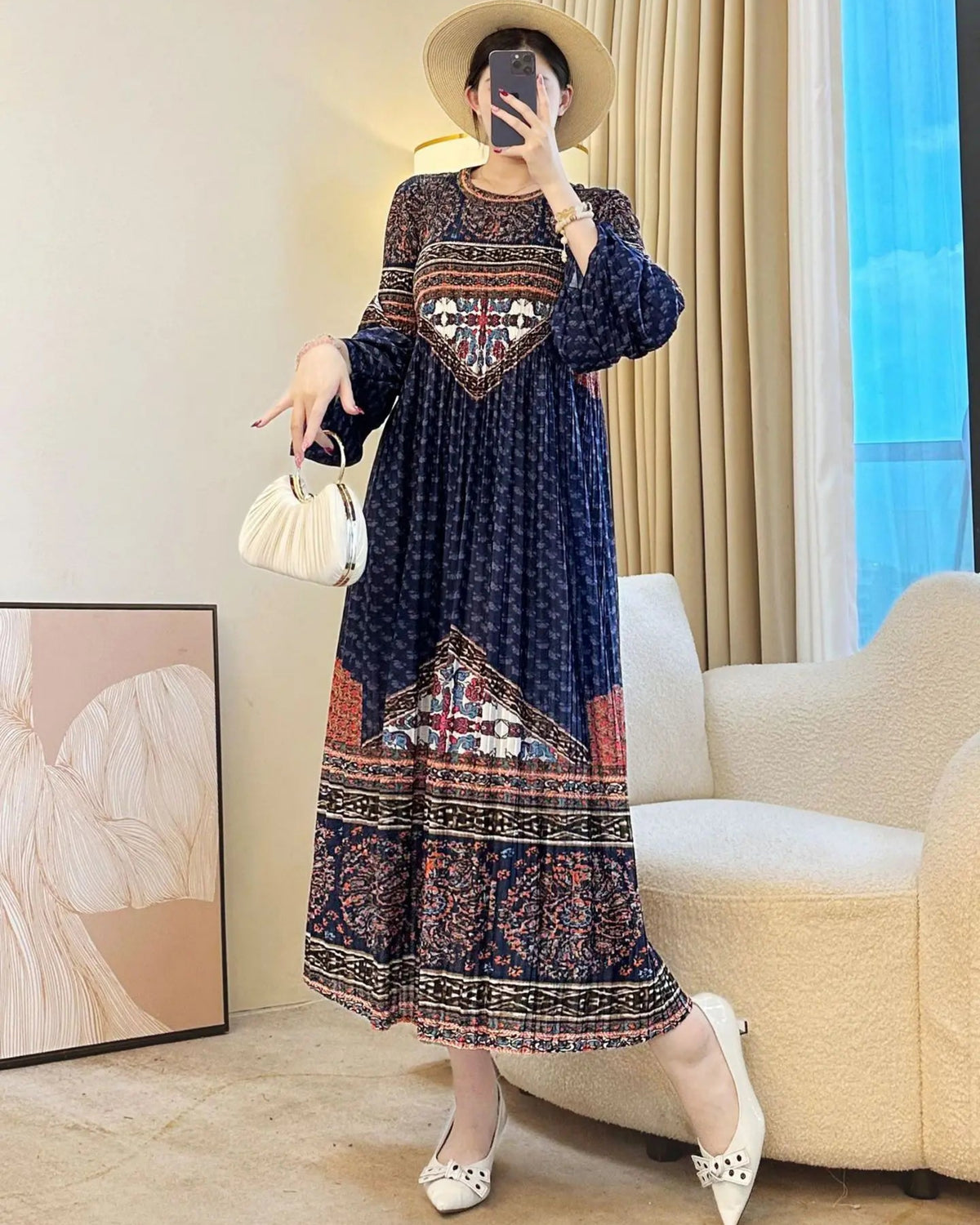 Luxe Travel-Ready Pleated Dress