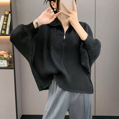 Elegant Pleated Dolman Blouse