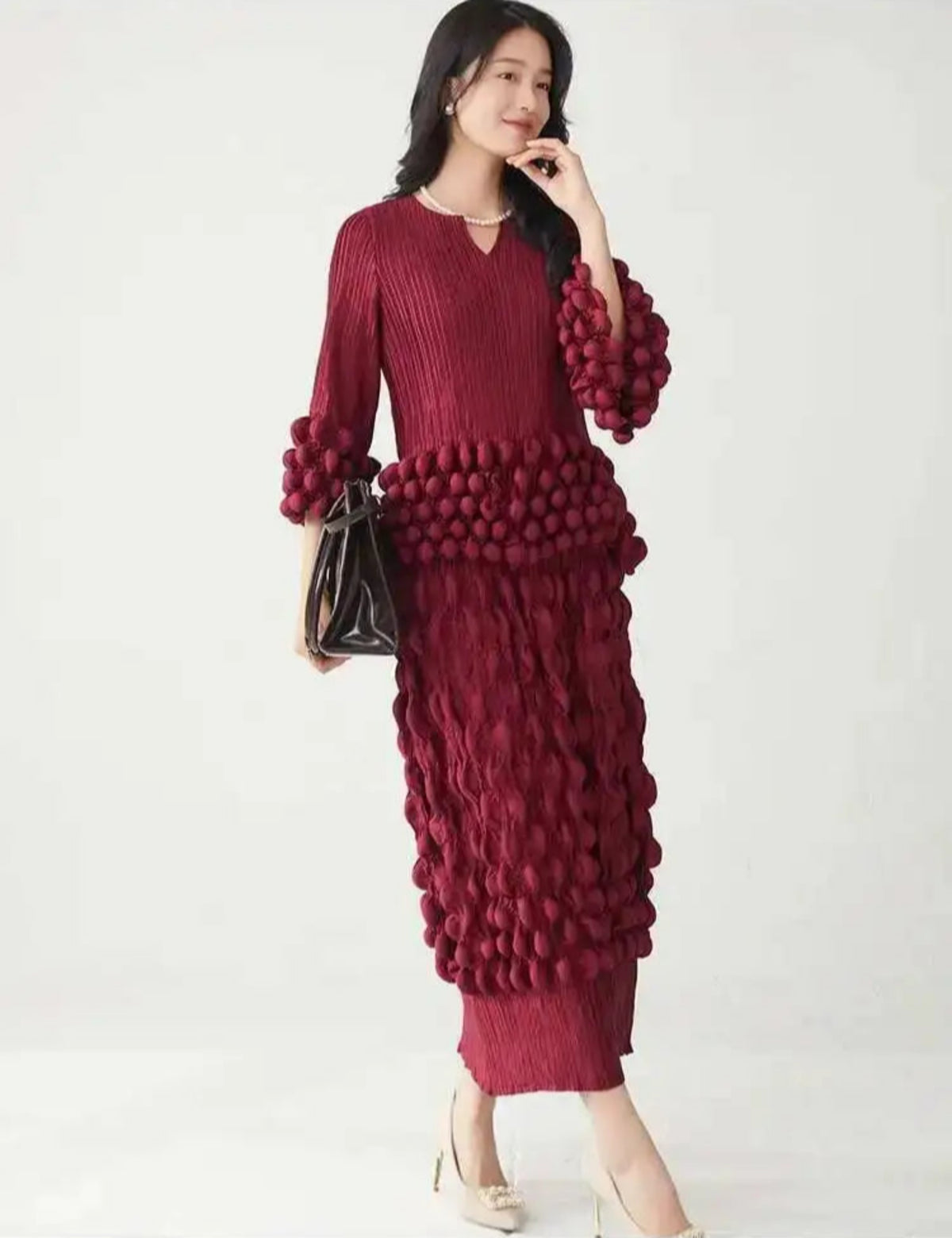 Luxury Bubble Pleat Skirt Set