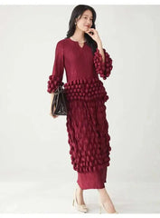 Luxury Bubble Pleat Skirt Set