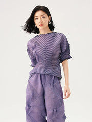 Truly Plissé Pleated 3/4 Sleeve Top