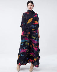 Oversized Pleated Tunic Dress