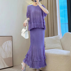 Truly Plissé Frill 2-Piece Skirt Set