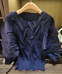Sculptural Pleated Crinkle Top