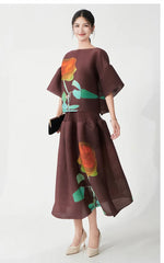 Luxury Pleated Skirt 2-Piece Set