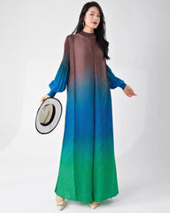 Luxury Ombré Pleated Dress
