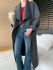 Luxury Wool-Blend Open Coat