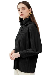 Japanese Pleated Hooded Jacket