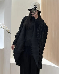 Luxury Bubble Sleeve Pleated Coat