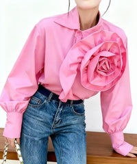 Luxury Floral Appliqué Blouse