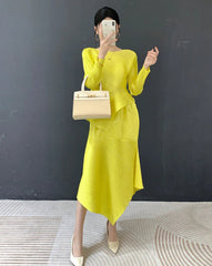 Luxury Pleated Skirt & Blouse Set