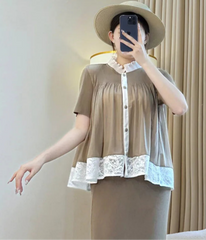 Elegant Plissé Ruffle Skirt Set