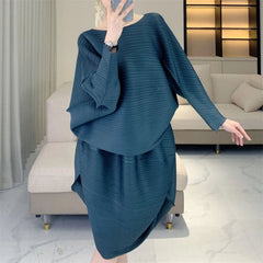 Modest Luxury Plissé Japanese Skirt Set