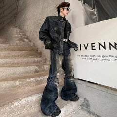 Men's Modern Distressed Denim 2-Piece Set