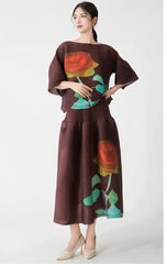Luxury Pleated Skirt 2-Piece Set