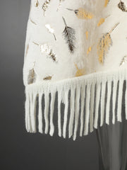 Luxury Fringe Cape with Fur Trim