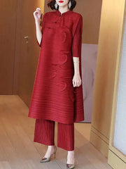 Luxury Pleated Wide Leg Pants & Top