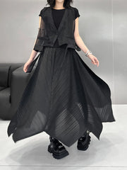 Luxury Pleats Asymmetric Skirt