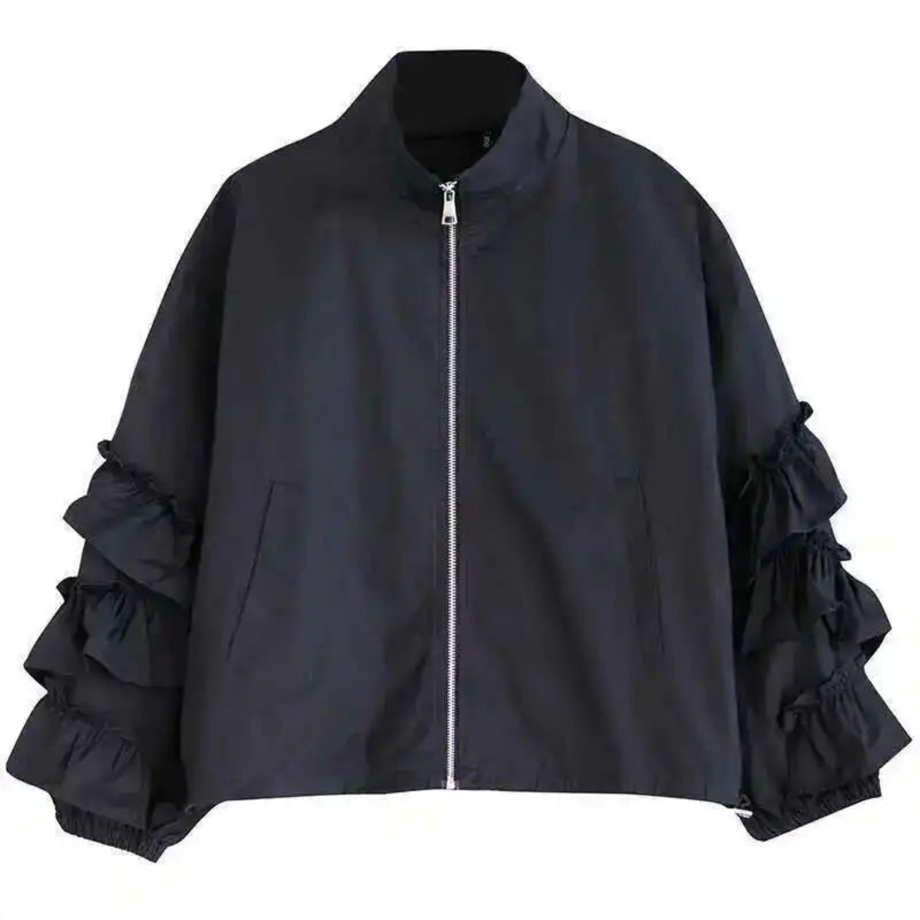 Japan Ruffle Jacket Luxury Ruffled Bomber Jacket – HEYFANCYSTYLE
