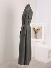 Truly Pleated Stretchy Long Coat