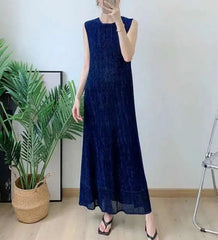 Luxury Pleats Dress & Coat Set