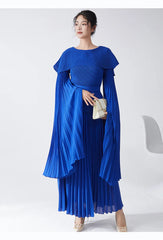 Maxi Pleated Skirt & Dolman Sleeve Top