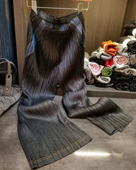 Luxury Denim Pleated Set