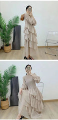 Elegant Ruffled Pleated Dress