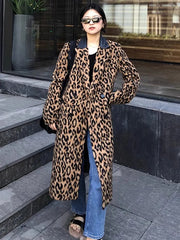 Ava Classic Leopard Wool Trench Coat