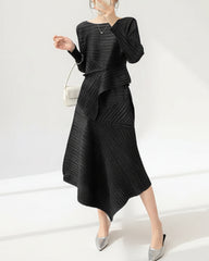 Luxury Pleated Skirt & Blouse Set